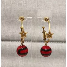 Dior Starry Sky Pendant Earrings Red 2018