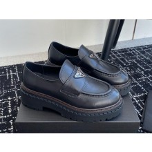 Prada Double Chocolate leather loafers 1D246M BLACK 2024