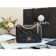 chanel Lambskin, Enamel & Gold-Tone Metal Mini Flap Bag black AS3113 2022