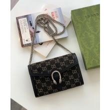 GUCCI BLACK AND IVORY GG Dionysus GG mini chain bag 401231 2022