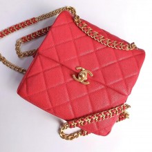 chanel Grained Calfskin & Gold-Tone Metal red backpack 2022