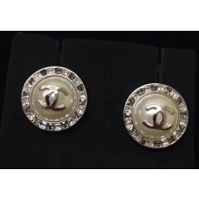 Chanel CC Pearl and Crystal Stud Earrings Silver 2018