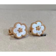 Van Cleef & Arpels Lucky Spring earrings, plum blossom,rose gold
