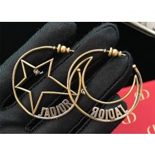 Dior J’Adior Asymmetric Hoops in Gold-tone and Palladium Finish Aged Metal 2018