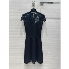 DIOR Black Openwork Cotton Knit 2023