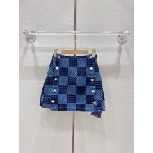 LOUIS VUITTON Damier Denim Mini Skirt 1AFMQU 2024