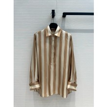 fendi Beige Pequin silk shirt 2024