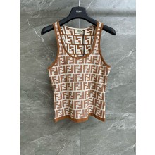 fendi BROWN FF cotton top 2024