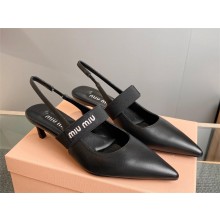 MIU MIU Leather slingback pumps black 2023