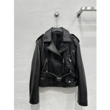 SAINT LAURENT biker jacket in lambskin BLACK 2025