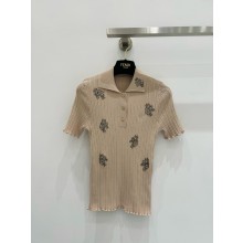 fendi Brown jersey polo shirt 2025