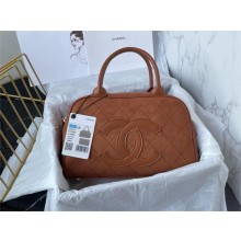 chanel bowling bag in suede leather caramel 2024