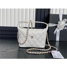 chanel white BUCKET BAG in grained leather AP4386 2025