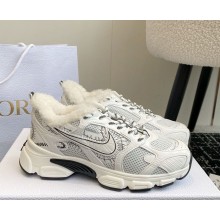 Dior x nike women/men Chrono Sneaker Mesh Leather with shearling white 2024