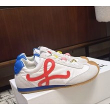 Loewe Ballet Runner 2.0 in nylon and calfskin white/red 2025