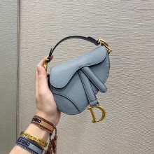 dior Blue Goatskin Micro Saddle Bag 2021