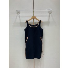 LOUIS VUITTON Leather Pull Straight-Cut Dress 2024