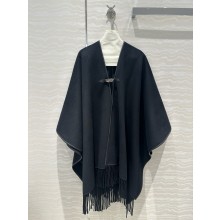 hermes rocabar cashmere poncho black 2024 