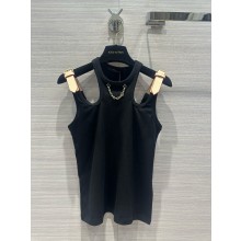 LOUIS VUITTON Eyelet Tab Tank Top black 2024