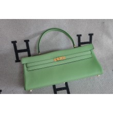 hermes kelly shoulder bag in original togo leather green handmade