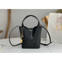 Chloé BLACK Spin Small leather tote bag 2025
