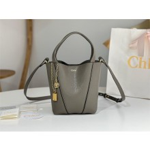 Chloé GRAY Spin Small leather tote bag 2025