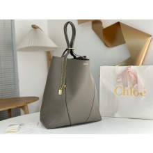 Chloé gray Spin large leather tote bag 2025