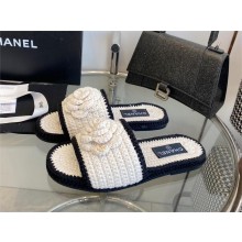 Chanel Crochet MULES Ivory & Black G39059 2023