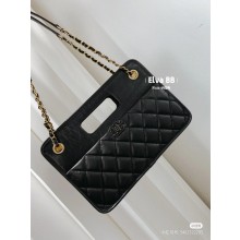 chanel Aged Calfskin & Gold-Tone Metal Black Small Shopping Bag AS4037 2023