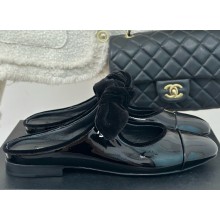 Chanel patent Lambskin & Metal mules Black 1122-2024