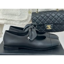 Chanel Lambskin & Metal Mary Janes G46149 Black 1122-2024
