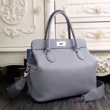 Hermes Original Togo Leather Toolbox Tote Bag Pale Blue