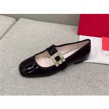Roger Vivier Très Vivier Strass Buckle Babies Ballerinas in Patent Leather black 2023