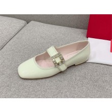 Roger Vivier Très Vivier Strass Buckle Babies Ballerinas in Patent Leather white 2023