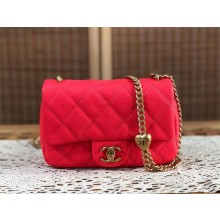 Chanel Mini Flap Bag Calfskin RED/Gold AS3828 2023