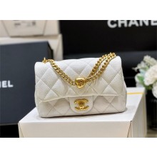 Chanel Mini Flap Bag Calfskin white/Gold AS3828 2023(original quality)