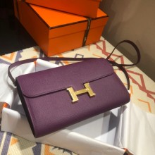 Hermes constance to go bag in epsom leather purple