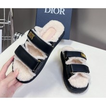 Dior Dioract Slippers leather Goatskin  black 2024