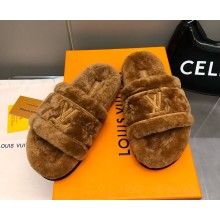 Louis Vuitton Shearling Comfort Mules brown 2024