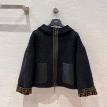 fendi Reversible cropped wool jacket black 2023 