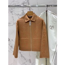 hermes cashmere zipped coat tan 2023 