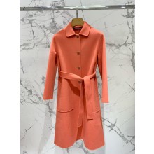 hermes cashmere long coat orange 2023 