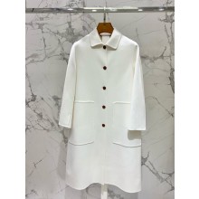hermes cashmere long coat white 2023 