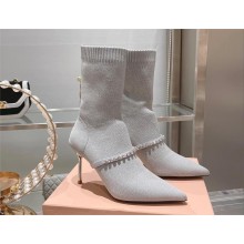 Miu Miu gray Technical knit booties 5T815D 2023