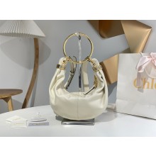 Chloe Bracelet Small leather shoulder bag white 2025