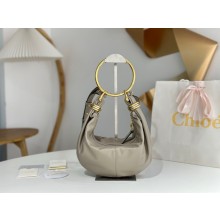 Chloe Bracelet Small leather shoulder bag gray 2025