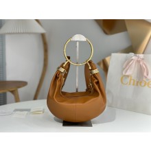 Chloe Bracelet Small leather shoulder bag brown 2025