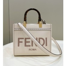 Fendi Sunshine Small creamy leather shopper 2024