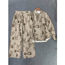HERMES "En Desordre Finesse" shirt AND PANTS BROWN 2025