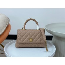 Chanel medium calfskin Top Handle bag A92991 nude pink 2023